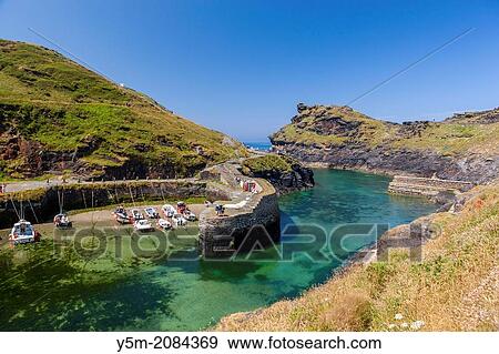 Boats in Boscastle Harbour (Kastel Boterel), a village on the north coast of Cornwall, England, UK, Europe. View Large Photo Image Stock Photo - Boats in Boscastle Harbour (Kastel Boterel), a village on the north coast of Cornwall, England, UK, Europe.. Fotosearch