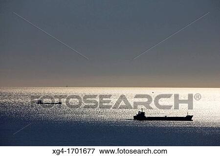 Stock Photo - Boats in the Mediterranean Sea near the Port of Tarragona - Catalonia - Spain - Europe. Fotosearch