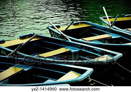 Stock Image - Boats on lake, Parc de la Ciutadella, Barcelona, Catalonia, Spain. Fotosearch