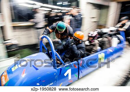 Bobsleighing at Olympia-Bobbahn Innsbruck, Tyrol, Austria. View Large Photo Image Stock Photo - Bobsleighing at Olympia-Bobbahn Innsbruck, Tyrol, Austria.. Fotosearch