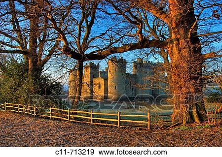 bodiam castle at dawn on winter day east sussex kent border england uk europe View Large Photo Image Stock Photo - bodiam castle at dawn on winter day east sussex kent border england uk europe. Fotosearch