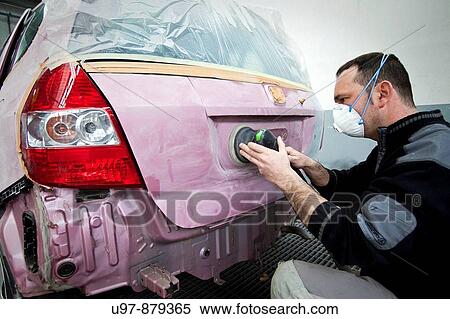 Stock Photography - body repair shop for cars, Hospitalet, Barcelona, Catalonia, Spain,. Fotosearch
