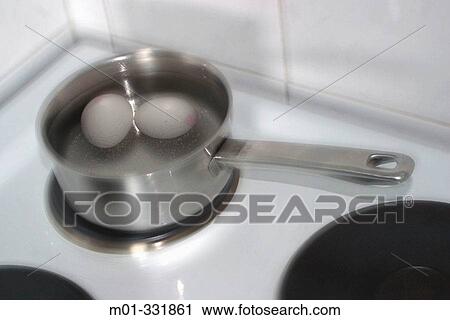 Stock Image - Boiling eggs. Fotosearch
