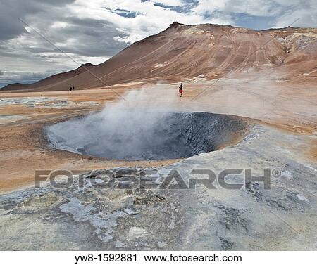 Boiling mud pools in the geothermal Namaskard Volcanic area, Iceland The area is characterised by boiling mud-bogs and so called solfatoras View Large Photo Image Stock Image - Boiling mud pools in the geothermal Namaskard Volcanic area, Iceland The area is characterised by boiling mud-bogs and so called solfatoras. Fotosearch