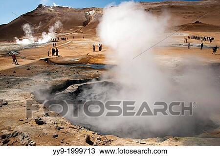 Boiling Mudpools at Namafjall Hverir - Myvatn Region, North Central Iceland. View Large Photo Image Stock Image - Boiling Mudpools at Namafjall Hverir - Myvatn Region, North Central Iceland.. Fotosearch