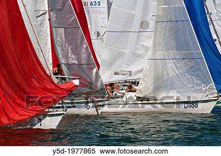 Bol D'Or Mirabaud Regatta 2012, the biggest inland regatta in Europe, Geneva Lake, Switzerland, Europe. View Large Photo Image Stock Photography - Bol D'Or Mirabaud Regatta 2012, the biggest inland regatta in Europe, Geneva Lake, Switzerland, Europe.. Fotosearch