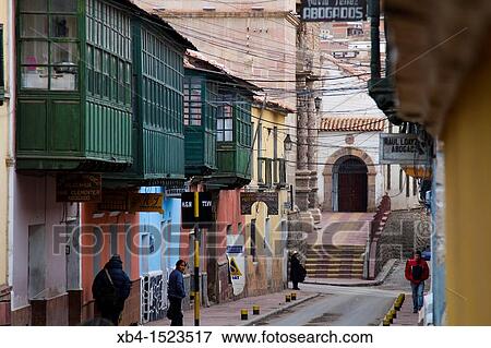 Stock Photo - Bolivia, Potosi, street.. Fotosearch