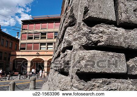 Bologna (Italy): Piazza di Porta Ravegnana, seen from a corner of Torre Garisenda View Large Photo Image Stock Photograph - Bologna (Italy): Piazza di Porta Ravegnana, seen from a corner of Torre Garisenda. Fotosearch