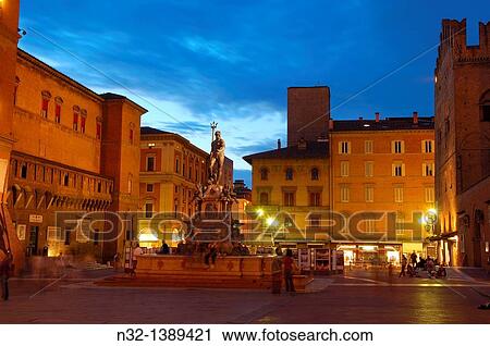 Bologna, Neptune fountain, Fontana dei nettuno, Piazza Maggiore Main Square, Emilia Romagna, Italy. View Large Photo Image Stock Image - Bologna, Neptune fountain, Fontana dei nettuno, Piazza Maggiore Main Square, Emilia Romagna, Italy.. Fotosearch
