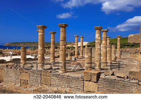 Bolonia, Baelo Claudia, Archaeological site, old roman city, Strait of Gibraltar Natural Park, Costa de la Luz, Cadiz, Andalusia, Spain, Europe. View Large Photo Image Stock Photograph - Bolonia, Baelo Claudia, Archaeological site, old roman city, Strait of Gibraltar Natural Park, Costa de la Luz, Cadiz, Andalusia, Spain, Europe.. Fotosearch