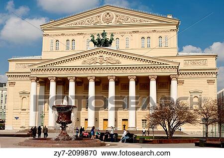 Stock Image - Bolshoi theater in Moscow after restoration, taken on April 2012.. Fotosearch
