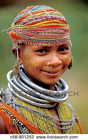 BONDA WOMAN, ORISSA, INDIA View Large Photo Image Stock Image - BONDA WOMAN, ORISSA, INDIA. Fotosearch