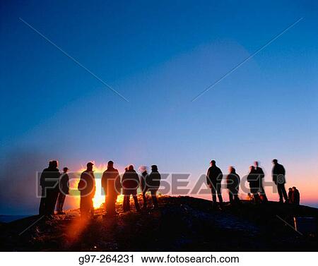 Stock Image - Bonfire at small island in the archipelago of Bohusln. Sweden. Fotosearch