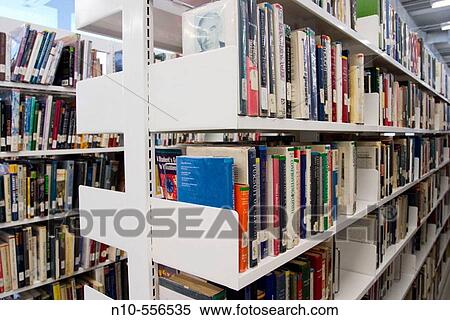 Books on shelves in a library. View Large Photo Image Stock Photography - Books on shelves in a library.. Fotosearch