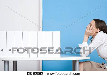 Bored Worker Office Woman View Large Photo Image Stock Image - Bored Worker Office Woman. Fotosearch