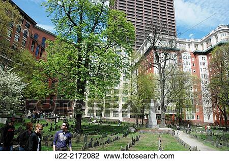 Stock Image - Boston, Massachusetts, U. S. A., the Granary Burying Ground. Fotosearch