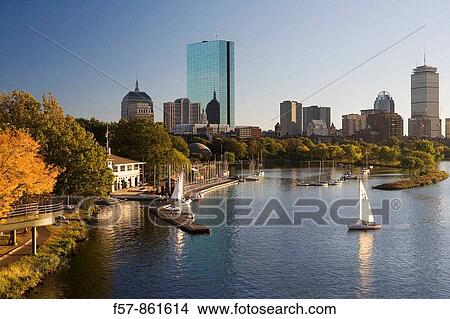 Boston skyline over the Charles River, Massachusetts, USA View Large Photo Image Picture - Boston skyline over the Charles River, Massachusetts, USA. Fotosearch
