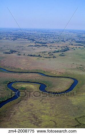 Stock Photography - BOTSWANA, OKAVANGO DELTA, AERIAL VIEW, FLIGHT JEDIBE TO TSARO.. Fotosearch