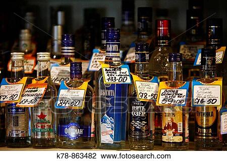 Bottles of vodka, St Petersburg, Russia View Large Photo Image Stock Image - Bottles of vodka, St Petersburg, Russia. Fotosearch
