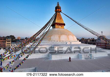 Boudhanath Stupa in Kathmandu, Nepal. View Large Photo Image Stock Image - Boudhanath Stupa in Kathmandu, Nepal.. Fotosearch