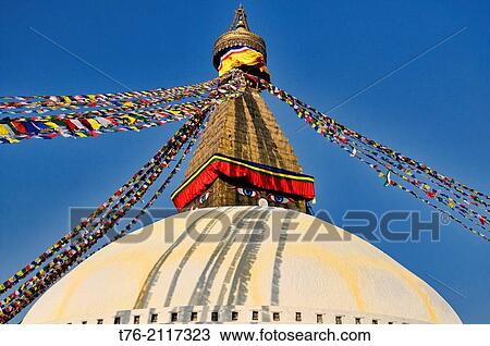 Boudhanath Stupa in Kathmandu, Nepal. View Large Photo Image Stock Image - Boudhanath Stupa in Kathmandu, Nepal.. Fotosearch