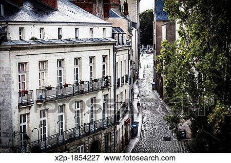 Bouffay district in the downtown of Nantes, Pays de la Loire, France, Europe View Large Photo Image Stock Photo - Bouffay district in the downtown of Nantes, Pays de la Loire, France, Europe. Fotosearch