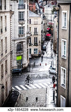 Bouffay district in the downtown of Nantes, Pays de la Loire, France, Europe View Large Photo Image Stock Photo - Bouffay district in the downtown of Nantes, Pays de la Loire, France, Europe. Fotosearch