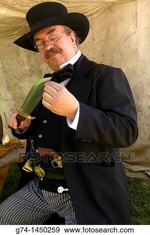 Bounty Hunterwith Big Knife at Reenactment- Paul Fry View Large Photo Image Stock Photo - Bounty Hunterwith Big Knife at Reenactment- Paul Fry. Fotosearch