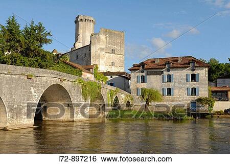 Bourdeilles, Perigord. Dordogne, Aquitaine, France View Large Photo Image Stock Photograph - Bourdeilles, Perigord. Dordogne, Aquitaine, France. Fotosearch