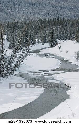 Bow River Valley in winter, Banff National Park Alberta Canada View Large Photo Image Stock Image - Bow River Valley in winter, Banff National Park Alberta Canada. Fotosearch