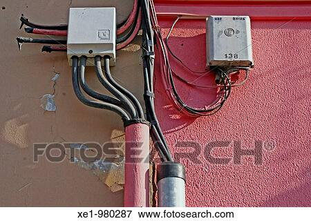 Stock Photo - Box and electric wires.. Fotosearch
