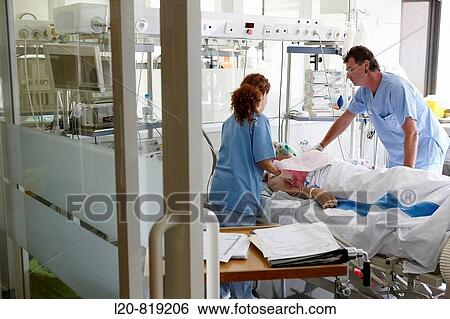 Stock Photograph - Box, Resuscitation unit. Hospital Universitario de Gran Canaria Doctor Negrin, Las Palmas de Gran Canaria. Canary Islands, Spain. Fotosearch