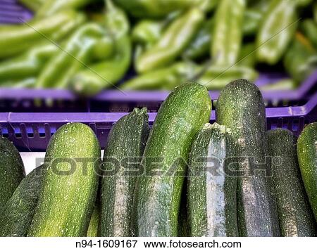 Boxes of vegetables with zucchini and green peppers. View Large Photo Image Stock Photo - Boxes of vegetables with zucchini and green peppers.. Fotosearch