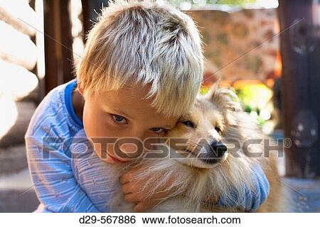 Boy and dog View Large Photo Image Stock Photograph - Boy and dog. Fotosearch