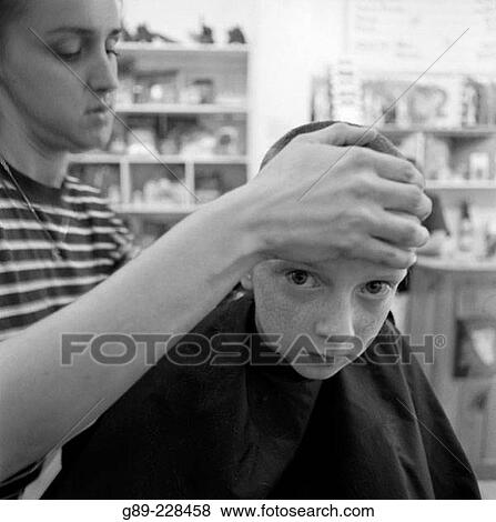 Stock Photo - Boy at hairdresser? s. Fotosearch