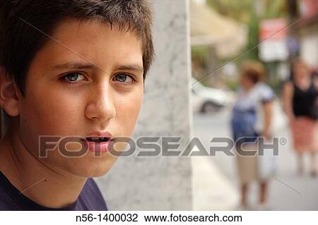 Stock Image - Boy looking. Fotosearch