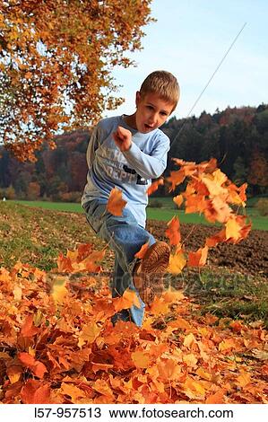 boy playing in pile of leaves, fall Zuerich, Switzerland View Large Photo Image Stock Image - boy playing in pile of leaves, fall Zuerich, Switzerland. Fotosearch