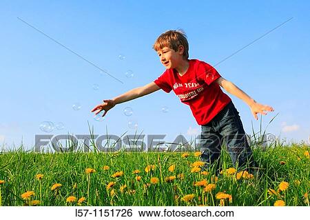 boy playing with bubbles in field of Dandelions, Zuercher Oberland, Zuerich, Switzerland View Large Photo Image Stock Photograph - boy playing with bubbles in field of Dandelions, Zuercher Oberland, Zuerich, Switzerland. Fotosearch