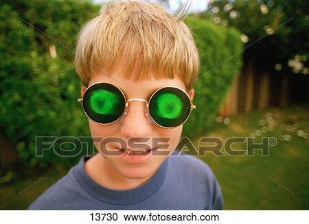 Boy with? eye? glasses View Large Photo Image Stock Image - Boy with? eye? glasses. Fotosearch