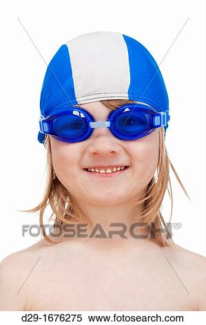 boy with long blond hair in with swimming goggles and cap - isolated on white View Large Photo Image Stock Photography - boy with long blond hair in with swimming goggles and cap - isolated on white. Fotosearch