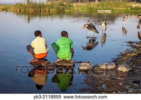 Boys Washing In The Lake, The Fish Market, Lake Hawassa, Hawassa, Ethiopia. View Large Photo Image Stock Photo - Boys Washing In The Lake, The Fish Market, Lake Hawassa, Hawassa, Ethiopia.. Fotosearch