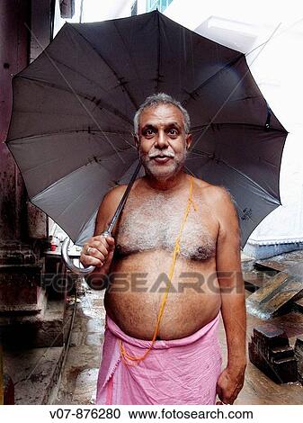 Stock Image - Brahmin, Varanasi, Uttar Pradesh, India. Fotosearch