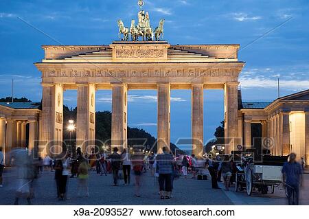 Brandenburger Gate and Pariser Platz Square; Berlin; Germany; Europe Illuminated at Night. View Large Photo Image Stock Photo - Brandenburger Gate and Pariser Platz Square; Berlin; Germany; Europe Illuminated at Night.. Fotosearch