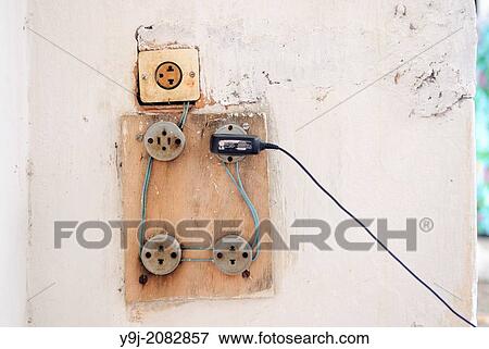 Stock Photo - Brazil, Bahia, Lencois: Quite typical house electrics.. Fotosearch