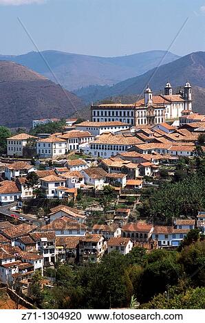 Stock Image - Brazil, Minas Gerais, Ouro Preto, general view,. Fotosearch