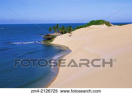 BRAZIL, NEAR NATAL, SAND DUNES, VIEW OF ATLANTIC OCEAN, BEACH. View Large Photo Image Stock Photography - BRAZIL, NEAR NATAL, SAND DUNES, VIEW OF ATLANTIC OCEAN, BEACH.. Fotosearch