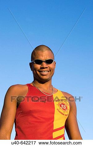 Brazil, Rio de Janeiro, lifeguard. View Large Photo Image Stock Photo - Brazil, Rio de Janeiro, lifeguard.. Fotosearch
