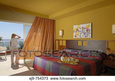 Stock Image - Breakfast at the hotel room.. Fotosearch