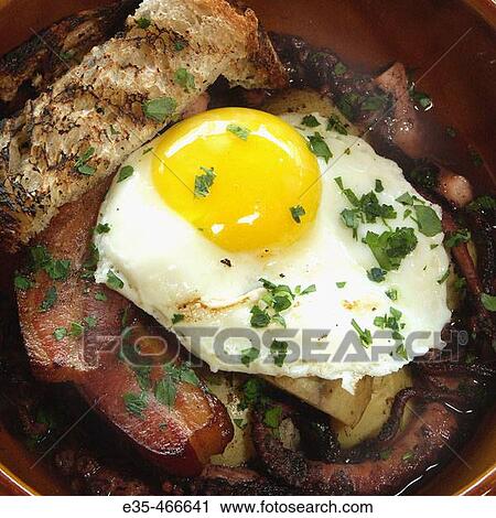 Breakfast, fried egg, sunnyside up" egg, caon, American breafast" View Large Photo Image Stock Image - Breakfast, fried egg, sunnyside up" egg, caon, American breafast". Fotosearch