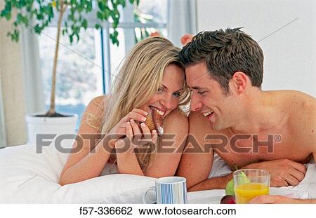 Stock Image - Breakfast in bed. Fotosearch